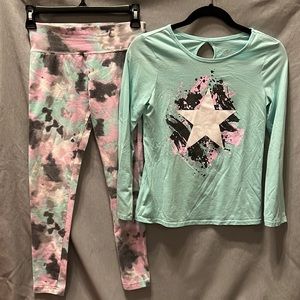 Justice girls top and leggings Size 12